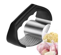 Garlic Rocker Press - Stainless Steel Crusher for Kitchen Cooking | 10x8x8cm Easy Squeeze Ergonomic Design, 104g Weight, Portable Tool for Garlic, Ginger, Smashing Meal, Home Accessory