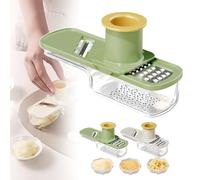 Garlic Slicer Super Thin, Multifunctional Garlic Grinder,Portable Vegetable Slicer, Durable GarlicGrinders with Container for Kitchen Home (Green,1PC)