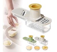 Garlic Slicer Super Thin, Multifunctional Garlic Grinder,Portable Vegetable Slicer, Durable GarlicGrinders with Container for Kitchen Home (White,1PC)