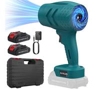 GARLLEN Soplador de Hojas Sin Cable, 21 V, Soplador de Polvo Turbo Ventilador, 35.000 RPM Turbo Ventilador con Batería y Cargador para el Cuidado del Césped, Entradas de Coches (2 Baterías)