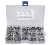 Garlosa 180 Unidades Tornillos Acero Inoxidable M3 M4 M5 M6 - Juego de Tornillos Autorroscantes para Madera, Cabeza Plana Cruz, Surtido Multiusos, Tornillo Combinado