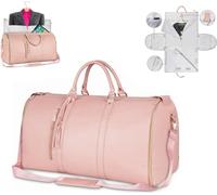 Garment Bag for Travel,Convertible Carry On Garment Bags for Women,Folding Suit Luggage,Bolsas Impermeables para Ropa,Bolsa Viaje Grande De Cuero De PU, con Bolsa para Zapatos, para Mujeres/Hombres