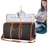 Garment Bag for Travel,Convertible Carry On Garment Bags for Women,Folding Suit Luggage,Bolsas Impermeables para Ropa,Bolsa Viaje Grande De Cuero De PU, con Bolsa para Zapatos, para Mujeres/Hombres