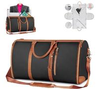 Garment Bag for Travel,Convertible Carry On Garment Bags for Women,Folding Suit Luggage,Bolsas Impermeables para Ropa,Bolsa Viaje Grande De Cuero De PU, con Bolsa para Zapatos, para Mujeres/Hombres