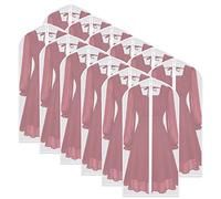 Garment Covers Bag 12 PCS Transparent Waterproof Dustproof Dresses Storage Bags for Wardrobe Storage Suit Covers for Storage Cloth Cover Washable Clear Zipper Garment Bags for Long Dress Suits Gowns
