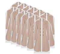 Garment Covers Bag 12 PCS Transparent Waterproof Dustproof Dresses Storage Bags for Wardrobe Storage Suit Covers for Storage Cloth Cover Washable Clear Zipper Garment Bags for Long Dress Suits Gowns