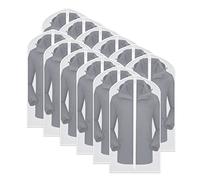 Garment Covers Bag 12 PCS Transparent Waterproof Dustproof Dresses Storage Bags for Wardrobe Storage Suit Covers for Storage Cloth Cover Washable Clear Zipper Garment Bags for Long Dress Suits Gowns