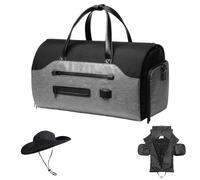Garment Duffle Bags for Travel,2 in 1 Waterproof Hanging Suitcase Suit Business Travel Bag,with Shoe Pouch (Grey)