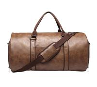 Garment Duffle Bags for Travel, Convertible Suit Carrier Large Bag, 2 en 1 Leather Dress Suitcase, Suit Bag with Shoes Compartment, Business Trip Travel Duffle, Vacation Garment Bag for Men, Tea