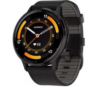 Garmin 010-02784-52 Venu 3 Reloj Inteligente con Bisel de Acero Inoxidable Pizarra con Caja Negra y Correa de Cuero, Pizarra/Negro