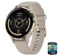 Garmin 010-02785-02 Venu 3S Health Fitness GPS Smartwatch con bisel de acero dorado con caja gris francés de 41 mm | Modelo oficial de socio de EE. UU. | Paquete con paquete de protección mejorada CPS
