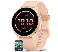 Garmin 010-02985-03 VIVOACTIVE 6 Health and Fitness GPS Smartwatch Pink Dawn con banda de silicona, paquete de protección mejorada CPS de 2 años