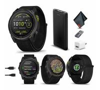 Garmin Enduro 3, solar, zafiro, reloj inteligente GPS de ultra rendimiento, duración de la batería de 90 días, mapeo detallado, linterna LED integrada, titanio DLC gris carbono con correa de nailon