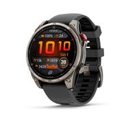 Smartwatch Garmin Fenix 8 Pro LTE/NTN Satelital 47mm AMOLED Titanio con Correa Silicona Negra/Gris