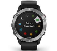 Garmin fēnix 6 - Reloj GPS multideporte definitivo con sensores, VO2 Max, frecuencia cardíaca, carga de entrenamiento, Plateado con correa negra