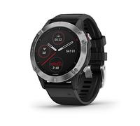 Garmin fēnix 6 - Reloj GPS multideporte definitivo con sensores, VO2 Max, frecuencia cardíaca, carga de entrenamiento, Plateado con correa negra