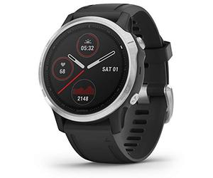 Garmin fēnix 6S - Reloj GPS multideporte definitivo con sensores, VO2 Max,frecuencia cardíaca, carga de entrenamiento, Plateado con correa negra