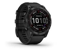 Garmin Fenix 7 Sapphire Solar con Correa de Silicona DLC-Titanium Negro/Negro