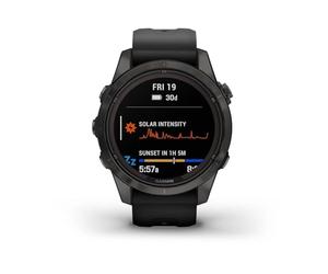 Garmin Fenix 7S Pro Sapphire Solar Edition Smartwatch con Correa, Caja de 42 mm, Gris Carbono DLC Titanio/Negro