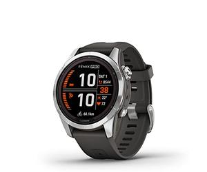 Garmin fēnix 7S Pro Solar, Reloj GPS Multideporte con Carga Solar, Pantalla táctil, Linterna LED, frecuencia cardíaca, mapas, música y 14 días de batería, Plateado
