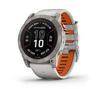Garmin fēnix 7X Pro Sapphire Solar, reloj inteligente GPS multideportivo, linterna integrada, capacidad de carga solar, gris niebla/naranja bruma