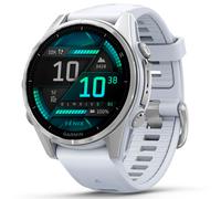 Garmin Fenix 8 AMOLED 43mm Reloj Smartwatch Plateado con Correa de Silicona Blanca