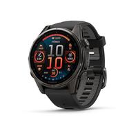 Garmin fēnix® 8-43mm, AMOLED, Zafiro, Reloj Inteligente GPS multideportivo Premium, batería de Larga duración, clasificación de Buceo, Linterna LED integrada, Titanio DLC Gris Carbono con Banda Gris