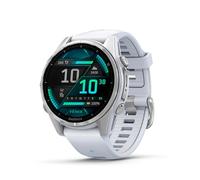 Garmin Fenix 8 AMOLED 43mm Reloj Smartwatch Plateado con Correa de Silicona Blanca