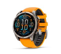 Garmin fēnix® 8-47 mm, AMOLED, zafiro, reloj inteligente GPS multideportivo premium, batería de larga duración, clasificación de buceo, linterna LED integrada, titanio con banda naranja chispa/grafito