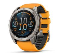 Garmin Fenix 8-51 mm, AMOLED, Titanio Zafiro con Banda de Silicona SPARKORANGE/Grafito