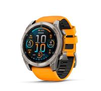 Garmin fēnix® 8-51 mm, AMOLED, zafiro, reloj inteligente GPS multideportivo premium, batería de larga duración, clasificación de buceo, linterna LED integrada, titanio con banda naranja chispa/grafito