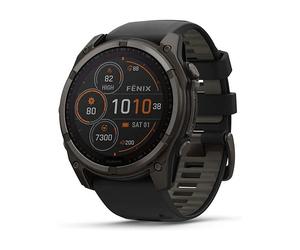 Garmin Fenix 8 51mm Reloj Inteligente Deportivo con Pantalla Solar Táctil de Zafiro, GPS, 32 GB, Pulsómetro, Resistencia al Agua 10 ATM, Banda de Silicona Negra