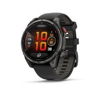 Garmin fēnix 8 Pro, Pantalla AMOLED de 47 mm, Reloj Inteligente GPS multideportivo Conectado, tecnología inReach, Zafiro, Titanio DLC Gris Carbono con Correa de Silicona Negro/Gris Guijarro