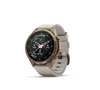 Garmin fēnix® 9 Pro, inReach®, Titanio Dorado otoñal, 43 mm, Cuero de Hueso | Pantalla AMOLED, reloj inteligente GPS multideportivo premium, conectividad inReach®