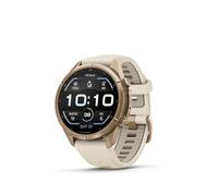 Garmin fēnix® 9 Pro, titanio dorado otoñal, 43 mm, crema/gris niebla | Pantalla AMOLED, reloj inteligente GPS multideportivo premium, carcasa de titanio duradera y ligera