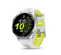 Garmin® Forerunner® 970, Reloj Inteligente GPS Correr y triatlón, Pantalla AMOLED, Linterna LED integrada, Titanio con Caja Whitestone y Banda Amarilla de Amplificador de Piedra