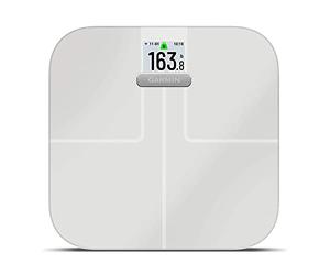 Garmin Índice S2, báscula inteligente con conectividad inalámbrica, medición de grasa corporal, músculo, masa ósea, agua corporal y más, color blanco