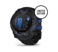 Garmin Instinct 3 - Reloj Inteligente con Pantalla AMOLED 1.3", GPS Multibanda, Resistencia 10ATM, Banda de Silicona Negro/Azul