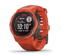 Garmin Instinct Solar, Reloj inteligente con GPS resistente al agua, Función de carga solar, Funciones deportivas, pulsioximetría y notificaciones del smartphone, Color Rojo