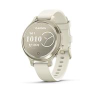 Garmin Lily 2 Active, Reloj Inteligente con GPS, Diseño Elegante, Datos de Salud y Forma Física, Pantalla Táctil, Notificaciones Inteligentes, Autonomía hasta 9 días, Dorado con Correa Blanca