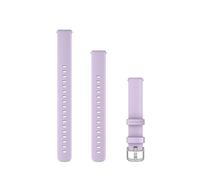 Garmin Lily 2 bandas de repuesto de 14 mm, silicona, 2 tamaños incluidos en el paquete, jazmín morado y herrajes plateados, Jazmín morado y herrajes plateados, talla única, Clásico