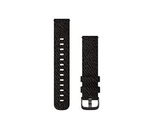 Garmin Pulsera Vibrante, Estilo 20 mm, Tejido Negro/Gris, Hebilla de Gunmetal