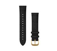 Garmin Pulsera Vivomove, lujo, 20 mm, piel italiana negra, hebilla dorada