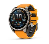 Garmin Reloj Inteligente fenix 8 Sapphire Titanium 010-02904-11 Gris/Naranja, GPS, Multideporte, Salud, Música, Pagos Garmin Pay