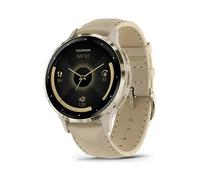 Garmin Venu 3S Reloj Inteligente 41mm AMOLED GPS WiFi Android iOS - Gris Francés Dorado Suave con Correa de Cuero y 10 Días de Batería