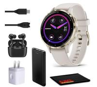 Garmin Venu 3S - Reloj inteligente avanzado de fitness y salud, bisel de acero inoxidable dorado suave con caja marfil y correa de silicona de 41 mm, pantalla táctil AMOLED de 1.2 pulgadas