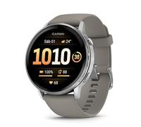 Garmin Venu 4, 45 mm, Smartwatch Premium con GPS, Pantalla táctil AMOLED, Diseño de Acero Inoxidable, Linterna LED, Funciones avanzadas de Salud y Forma física, 14 días de autonomía, Gris