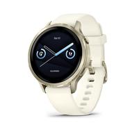 Garmin Venu 4, reloj inteligente GPS de 41 mm, pantalla táctil AMOLED, salud y fitness avanzados 24/7, más de 80 aplicaciones deportivas, linterna, aplicación ECG, oro lunar hueso (renovado)
