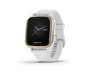 Garmin Venu Sq, GPS Smartwatch with Bright Touchscreen Display, Up to 6 Days of Battery Life, Light Gold and White