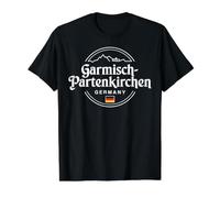 Garmisch-Partenkirchen Alemania Montaña Camiseta gráfica económica, Hombre, Negro, M